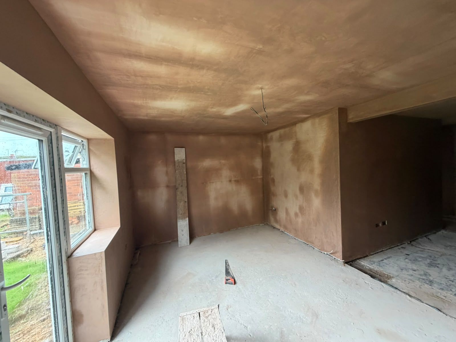 Rear room freshly skimmed with crisp window reveals